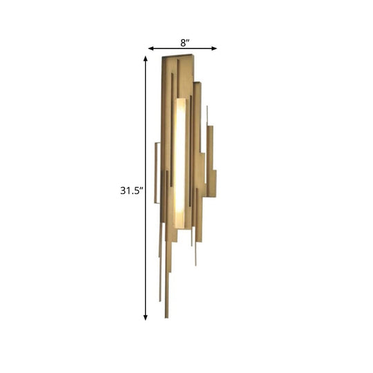 Metal Geometric Wall Mount Led Gold Sconce For Living Room Lighting