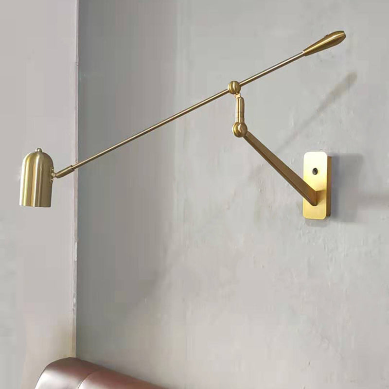 Gold Swing Arm Wall Sconce For Bedroom & Living Room