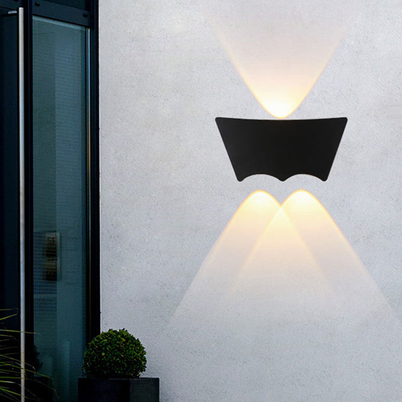 Modern Black Geometric Led Wall Sconce In Warm/White Light