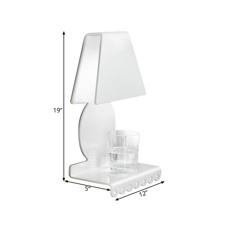 Modern Metal Trapezoid Wall Sconce Light For Bedroom - White Lighting Fixture