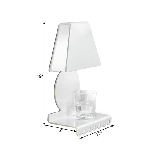 Modern Metal Trapezoid Wall Sconce Light For Bedroom - White Lighting Fixture