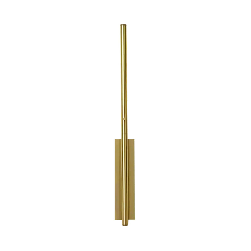 Contemporary Metal Linear Wall Sconce Lighting - Elegant Gold Led Fixture For Bedroom