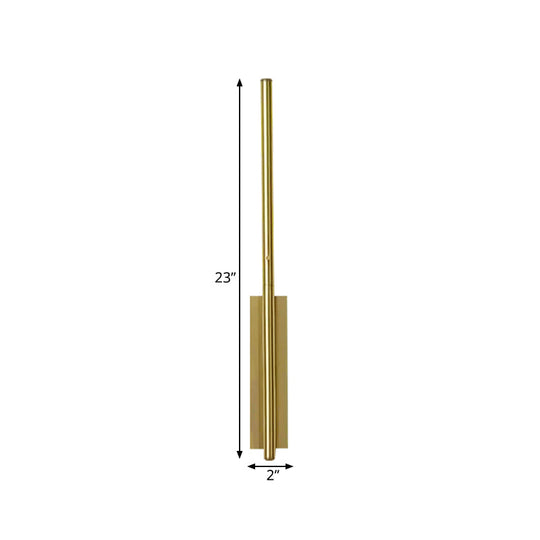 Contemporary Metal Linear Wall Sconce Lighting - Elegant Gold Led Fixture For Bedroom