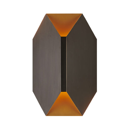 Black Geometric Led Wall Lamp With Metal Shade - Modern 1 Light Mounted Lighting