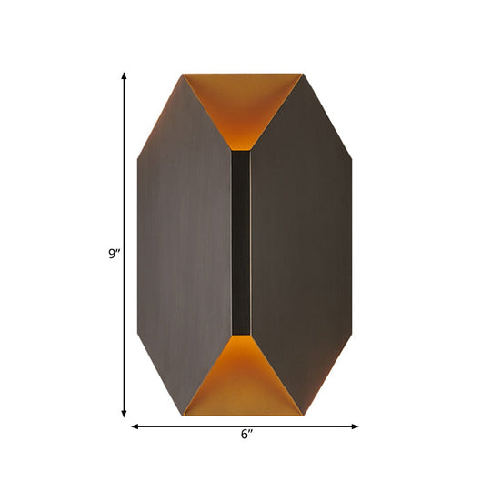 Black Geometric Led Wall Lamp With Metal Shade - Modern 1 Light Mounted Lighting