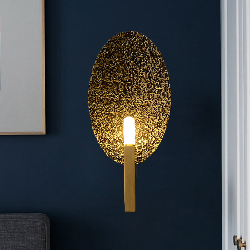 Brass Oval Metal Led Wall Sconce: Stylish Bedroom Lamp