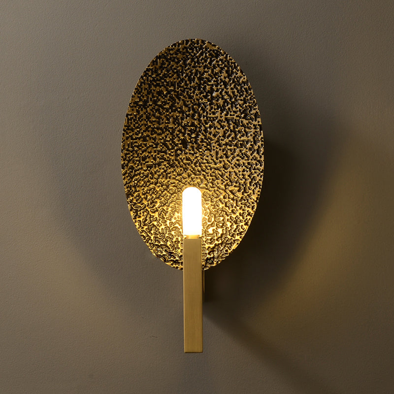 Brass Oval Metal Led Wall Sconce: Stylish Bedroom Lamp