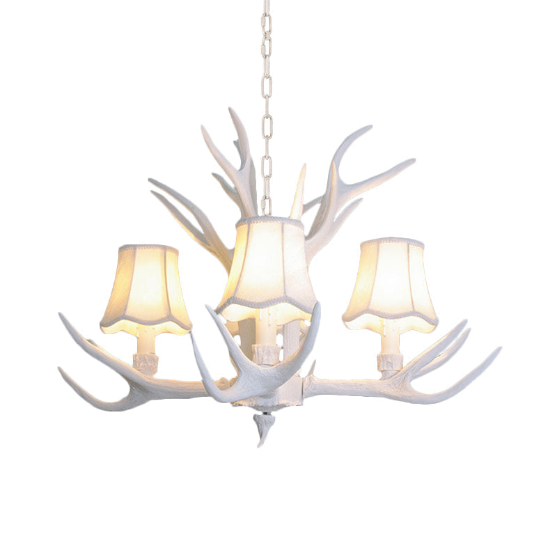 Modern 3/4/5-Light Cone Resin Chandelier Ceiling Lamp - White | Living Room Fixture