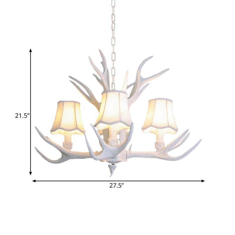 Modern 3/4/5-Light Cone Resin Chandelier Ceiling Lamp - White | Living Room Fixture