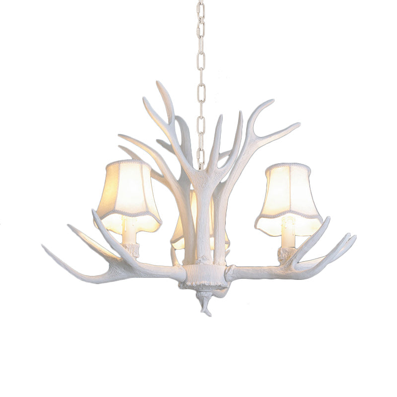 Modern 3/4/5-Light Cone Resin Chandelier Ceiling Lamp - White | Living Room Fixture