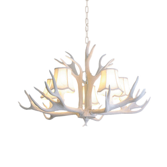 Modern 3/4/5-Light Cone Resin Chandelier Ceiling Lamp - White | Living Room Fixture