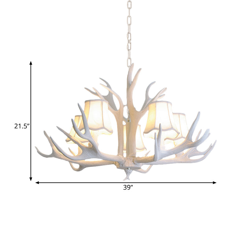 Modern 3/4/5-Light Cone Resin Chandelier Ceiling Lamp - White | Living Room Fixture