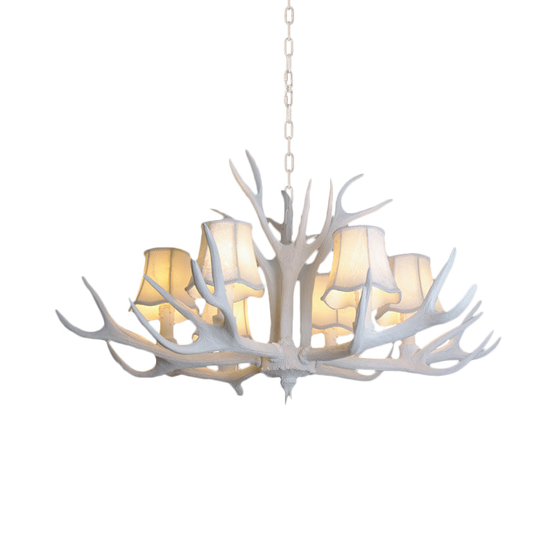 Modern 3/4/5-Light Cone Resin Chandelier Ceiling Lamp - White | Living Room Fixture