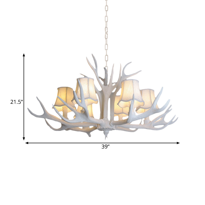 Modern 3/4/5-Light Cone Resin Chandelier Ceiling Lamp - White | Living Room Fixture