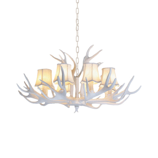 Modern 3/4/5-Light Cone Resin Chandelier Ceiling Lamp - White | Living Room Fixture