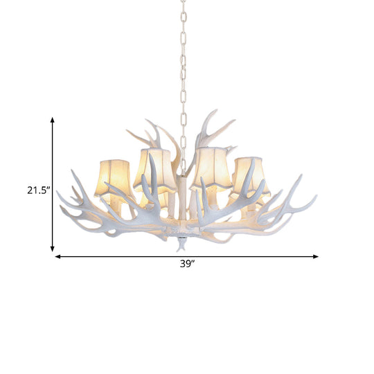 Modern 3/4/5-Light Cone Resin Chandelier Ceiling Lamp - White | Living Room Fixture