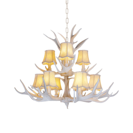 Modern 3/4/5-Light Cone Resin Chandelier Ceiling Lamp - White | Living Room Fixture