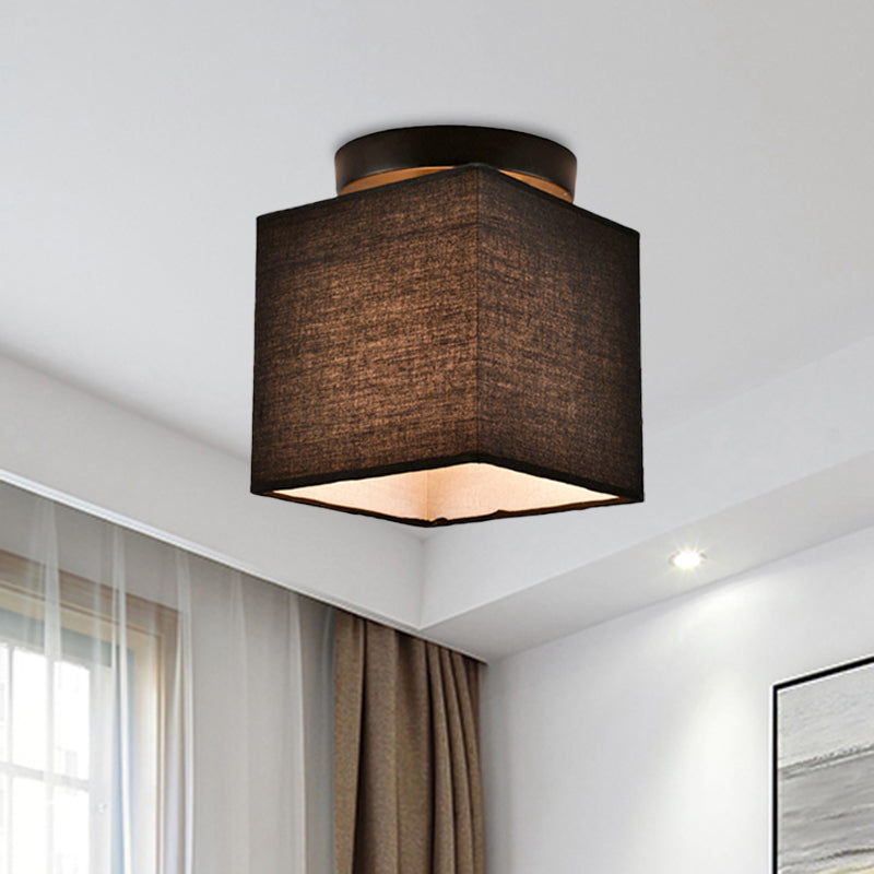 Traditional Black/White Flush Ceiling Mount Light Fixture for Corridor