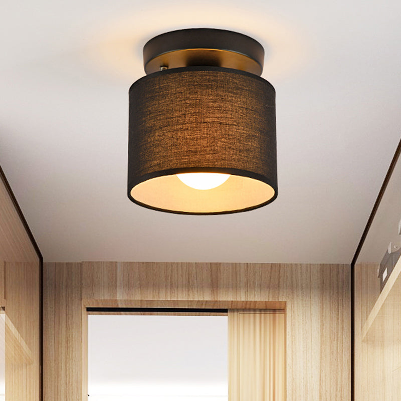 Traditional Black/White Flush Ceiling Mount Light Fixture for Corridor