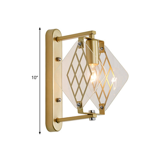 Traditionary Metal Wall Mounted Brass Sconce With Prismatic Clear Glass Design - Candle Light