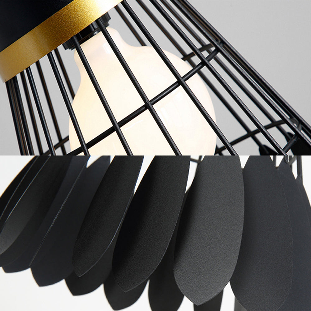 Retro Stylish Black Finish Metal Pendant Lighting With 3 Light Fixtures For Badminton Theme