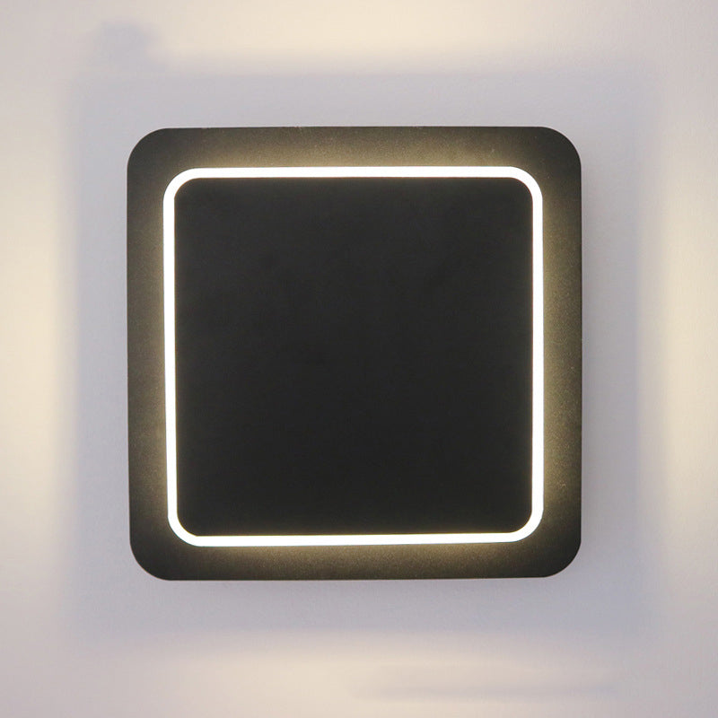 Square Acrylic Led Wall Light For Modern Stair And Dining Room Black