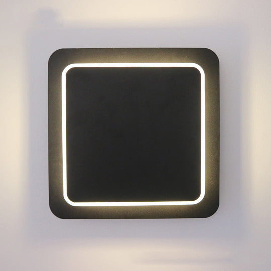 Square Acrylic Led Wall Light For Modern Stair And Dining Room Black