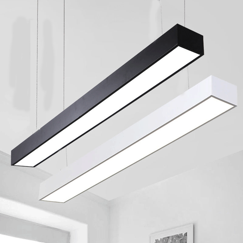 Linear Led Pendant Light: Sleek Aluminum Fixture For Modern Office Ceilings.