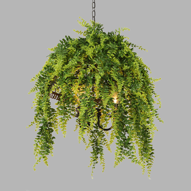 Retro Green Plant Restaurant Chandelier With Led Bulbs