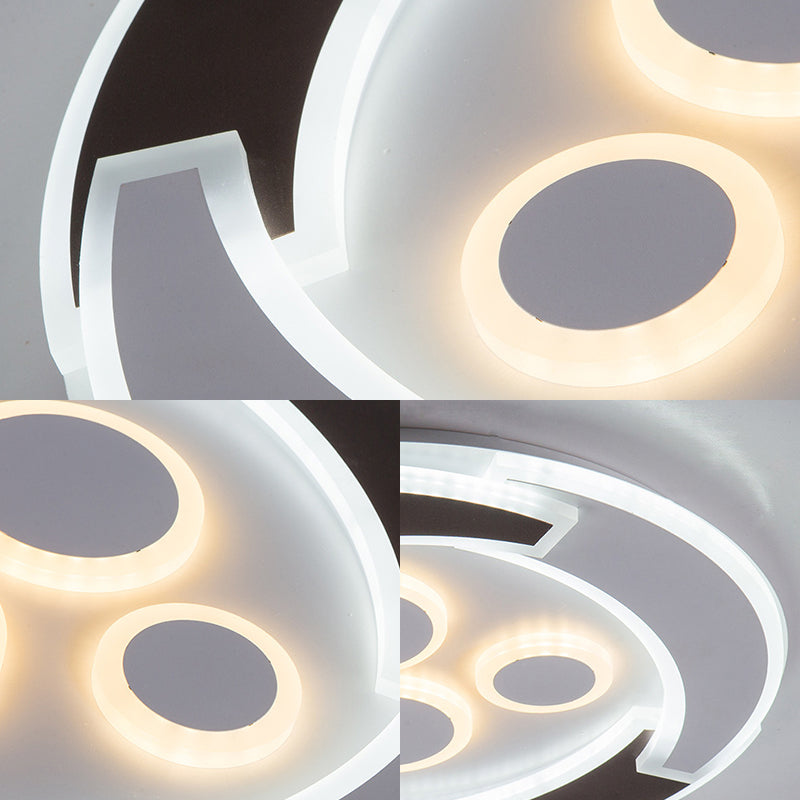 Acrylic Round Ceiling Lights - Modern Unique White Fixtures in 3 Colors