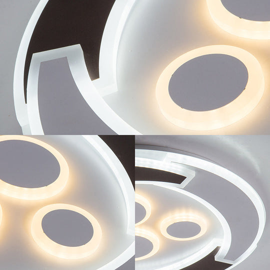 Acrylic Round Ceiling Lights - Modern Unique White Fixtures In 3 Colors