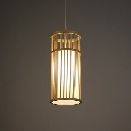 Bamboo Pendant Light: Modern Chinese Teahouse Ceiling Lamp