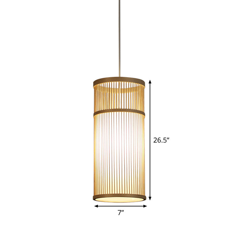 Bamboo Pendant Light: Modern Chinese Teahouse Ceiling Lamp