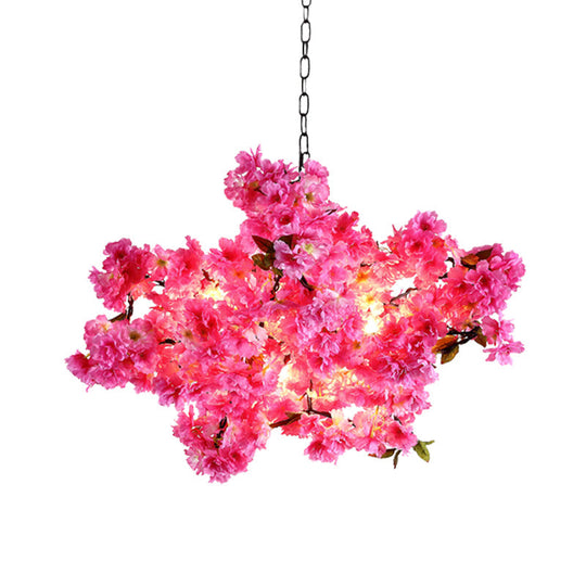 Hadley - 5-Light 5 Lights Cherry Blossom Chandelier Industrial Pink Metal LED Pendant Light for Restaurant