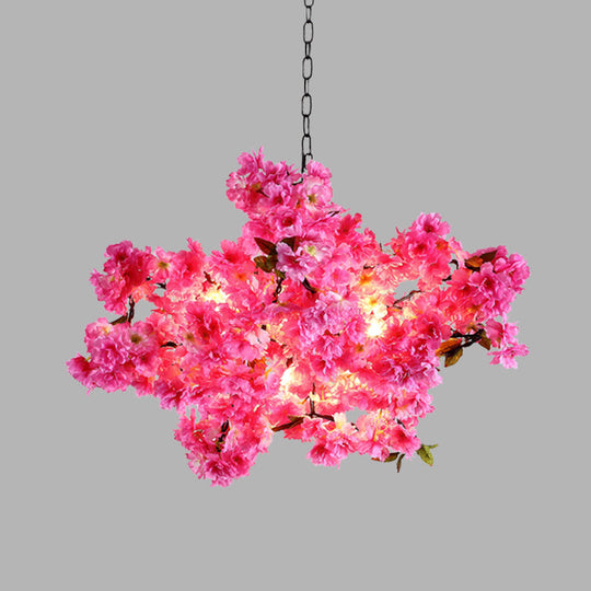 Hadley - 5-Light 5 Lights Cherry Blossom Chandelier Industrial Pink Metal LED Pendant Light for Restaurant