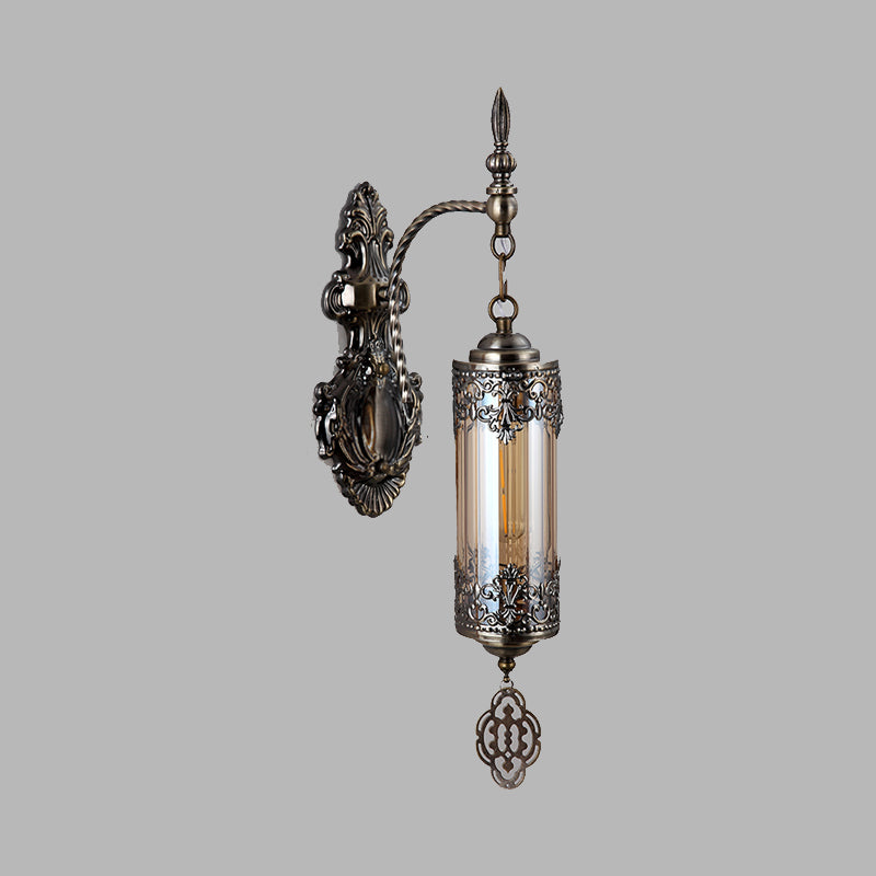 Turkish Metal Cylinder Restaurant Wall Sconce Light - 1/2 Lights Bronze Fixture