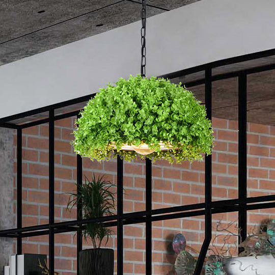 Industrial Plant Hanging Light - Green Metal 18/21.5 Led Ceiling Suspension Lamp / 18