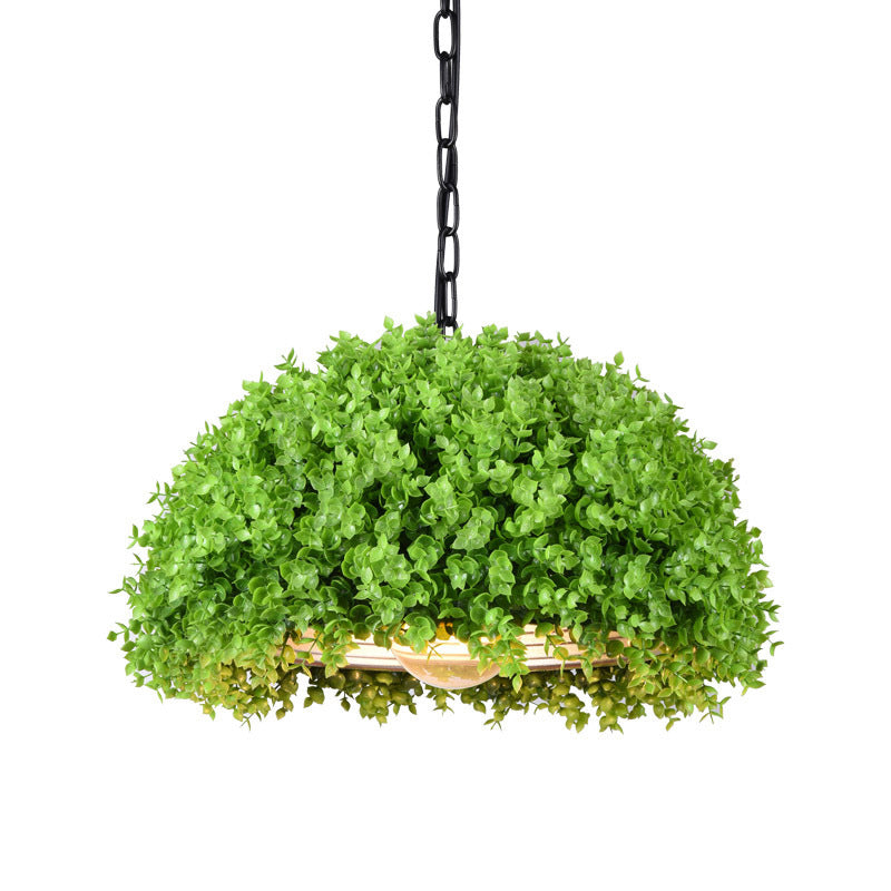 18"/21.5" Industrial Green LED Hanging Light - Metal Ceiling Suspension Lamp