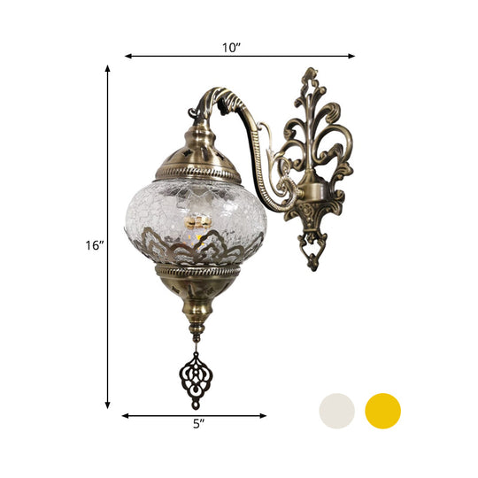 Traditional 5/7 Wide Metal Wall Sconce Light Fixture - White/Yellow Single-Bulb Mount