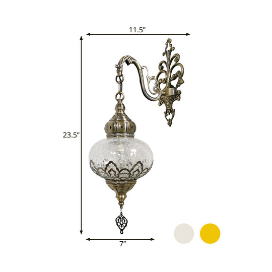 Traditional 5/7 Wide Metal Wall Sconce Light Fixture - White/Yellow Single-Bulb Mount