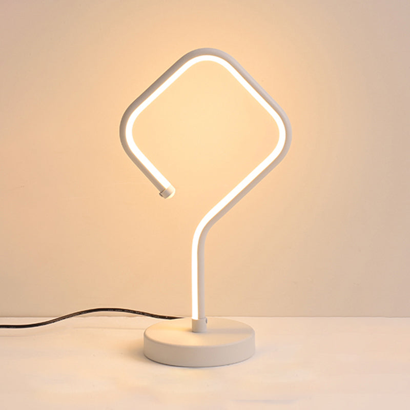 Compact White Led Desk Lamp With Acrylic Shade In Warm/White Light - Minimalist Table