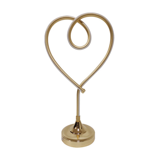 Gold/White Led Living Room Desk Light With Heart Acrylic Shade: Contemporary Task Lighting Gold