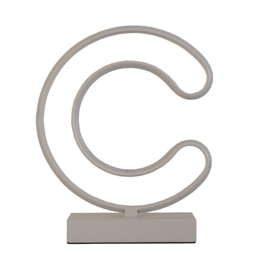 Contemporary Led Nightstand Lamp - White Curvy Book Light With Acrylic Shade Warm/White Option