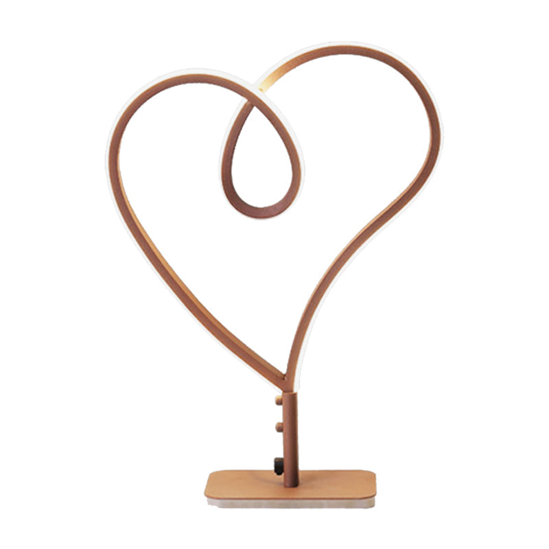 Contemporary Led Coffee Desk Lamp With Heart Acrylic Design - Warm/White Light