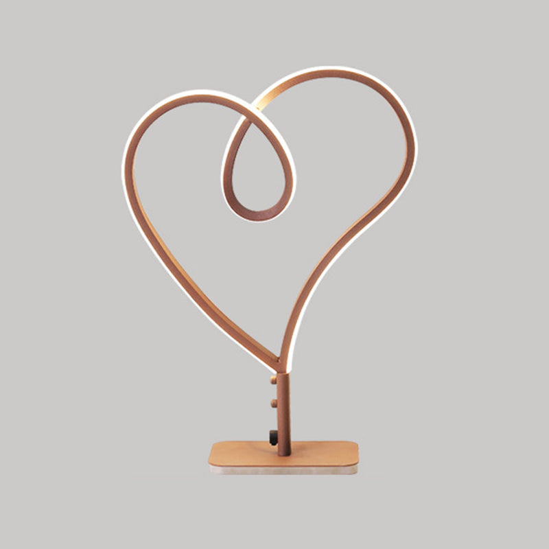 Contemporary Led Coffee Desk Lamp With Heart Acrylic Design - Warm/White Light