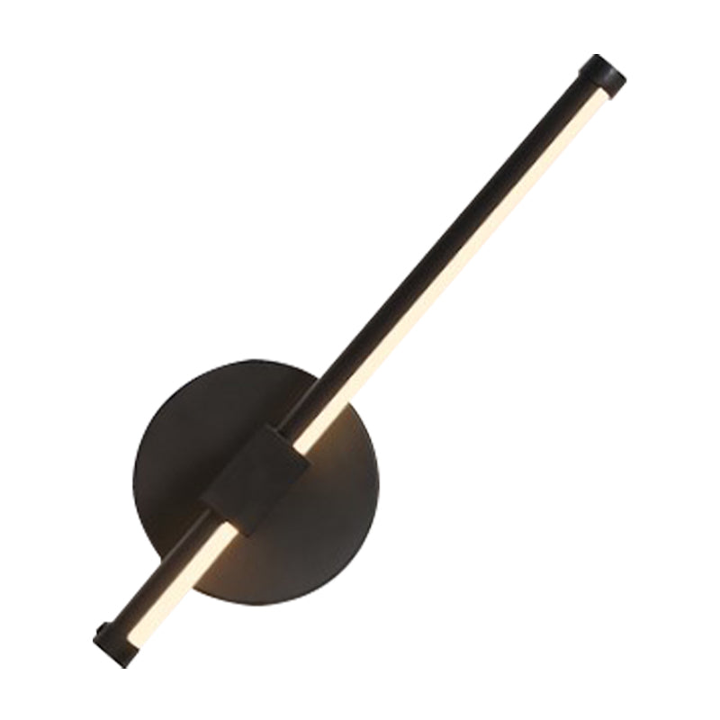 Modern Acrylic Tube Led Wall Lamp: Black Sconce Light With Metal Backplate Warm/White