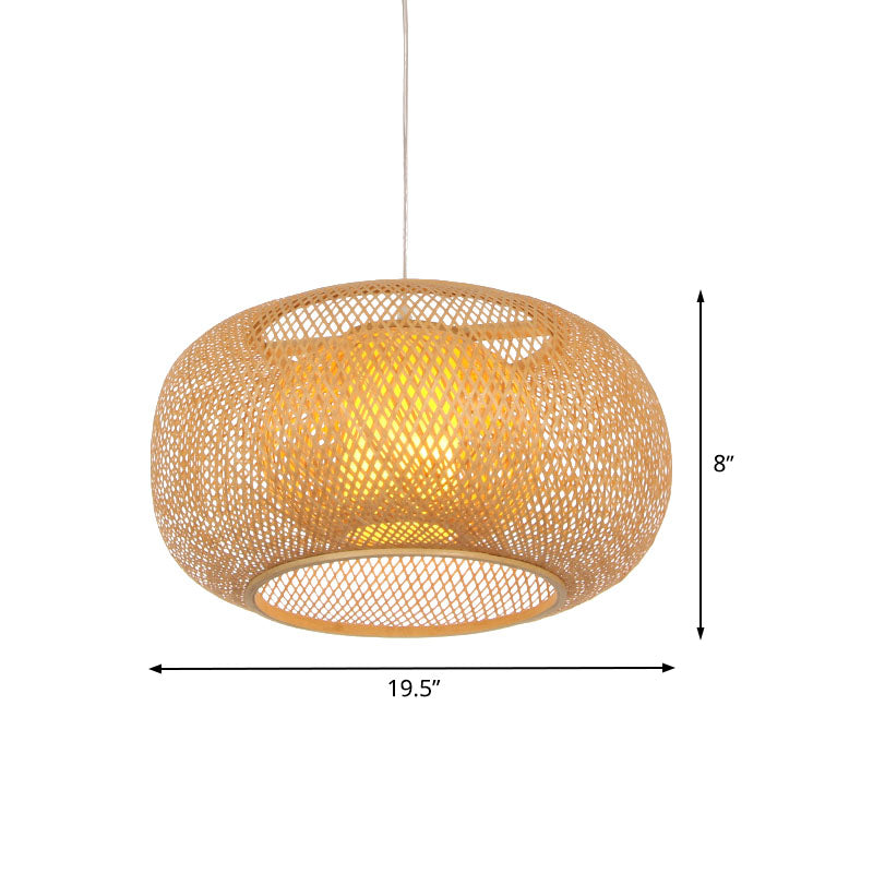 Handcrafted Bamboo Hanging Lamp - Flaxen Asia Pendant Light For Restaurants