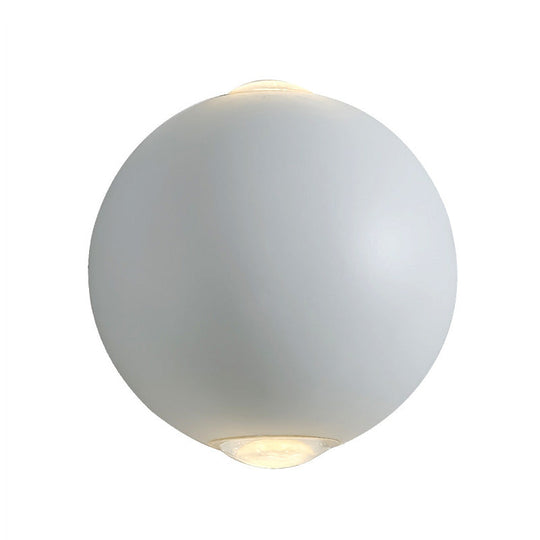 Modern 2-Led Up/Down Wall Light Fixture - Aluminum White Sconce For Outdoor Use In Warm/White