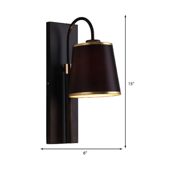 Modern Metal Wall Lamp With Conical Shade - Mounted Light Fixture For Living Room