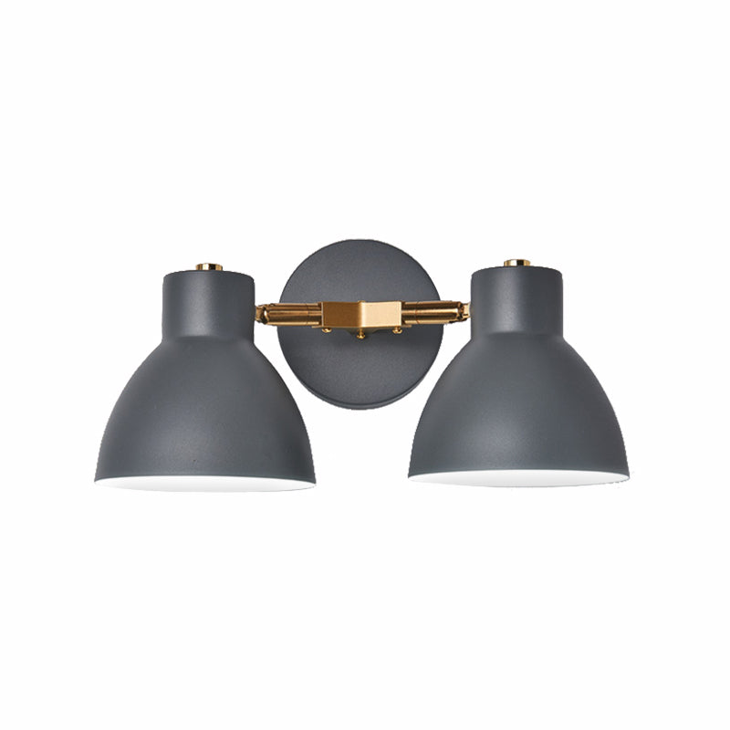 Double Shade Gray/Green Nordic Wall Sconce With Metallic Finish - Perfect Living Room Lighting